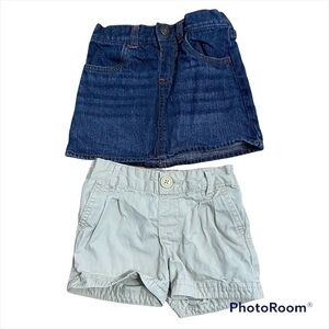 3T Denim Skirt Tan Khaki Gap Shorts Girls Toddler Bundle